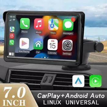 7-дюймовый беспроводной Carplay и Android Auto Car Radio Мультимедиа Видео Плеер Портативный Сенсорный Экран