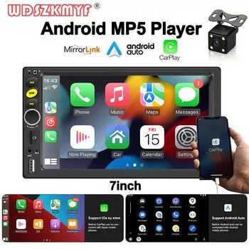 7-дюймовый Carplay Mp5-плеер Android Автомобильное автомобильное радио 2 din FM Мультимедиа Аудио USB TF-ресивер с камерой Автомобильные аксессуары