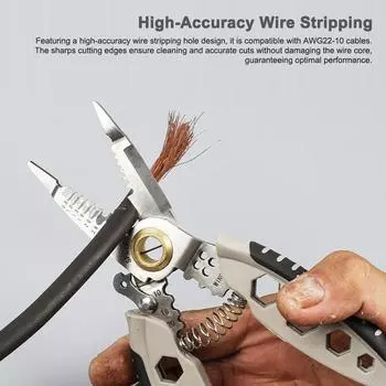 7-дюймовый многофункциональный инструмент для зачистки проводов, профессиональный инструмент для зачистки проводов 22-10 AWG, портативный кабель 7 Inch разноцветный