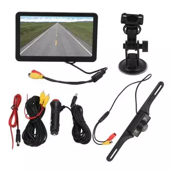 7-дюймовый монитор парковки заднего вида с высоким разрешением, 170 градусов, широкоугольный, водонепроницаемый, камера заднего вида с ночным видением