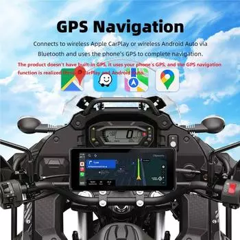 7-дюймовый мотоцикл CarPlay 800nit внешний IP67 водонепроницаемый экран для мотоцикла поддержка беспроводной CarPlay и Android Auto Bluetooth