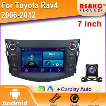 7-дюймовый, подходит для Toyota RAV4, Android, радио, мультимедийный плеер, WIFI, Carplay, SWC, видеорегистратор, GPS, функция заднего вида 4 core 1GB+32GB carplay