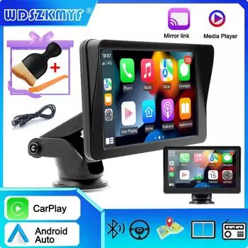 7-дюймовый портативный беспроводной Carplay Android Auto мультимедийный видеоплеер с сенсорным экраном BT AUX камера заднего вида Интеллектуальные автомобильные системы