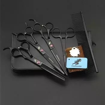 7-дюймовый профессиональный набор для ухода за домашними животными JP440C, прямые, изогнутые и изогнутые ножницы для собак и кошек H, ножницы для резки, добавить кровоостанавливающую расческу Ce