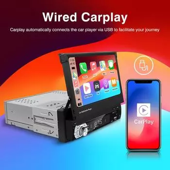 7-дюймовый проводной Android Auto CarPlay 1Din мультимедийный MP5-плеер выдвижной экран Mirror Link универсальный для VW Lada Kia Hyundai