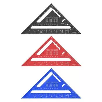 7-дюймовый стропильный угольник из алюминиевого сплава с двойной шкалой 45 90 градусов Треугольная линейка Угловая линейка Carpenter R Black