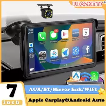 7-дюймовый универсальный автомобильный радиоприемник беспроводной Apple Carplay Android Auto мультимедийный видеоплеер сенсорный экран FM Bluetooth WIFI