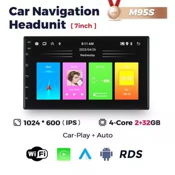 7-дюймовый универсальный для Toyota Kia Honda Nissan Benz Volkswagen Hyundai автомобильный радиоприемник Carplay авто мультимедийный плеер GPS Navi WIFI RDS