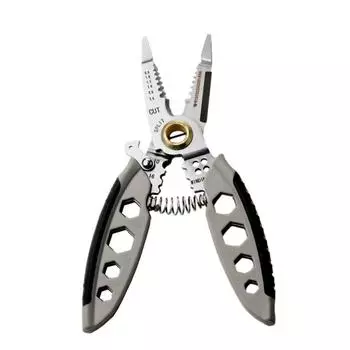 7-дюймовый универсальный инструмент для зачистки проводов, высокая твердость, защита от ржавчины и износостойкость для тяжелых условий эксплуатации 16-in-1 wire stripper gray