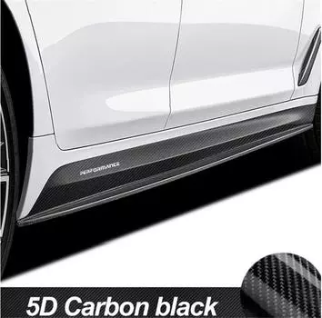 7 футов Глянцевые 5D Наклейки-полосы на боковые юбки из углеродного волокна для BMW 3 4 5 M3 M4 серии