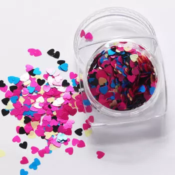 7 г смешанные тонкие блестки в форме сердца с блестками для ногтей, гель-лак для украшения