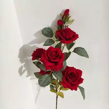 7-головая фланелевая роза, имитация цветка, длинные ветки, романтическая атмосфера, свадебная фотография, обустройство дома, аксессуары на День святого Валентина красный