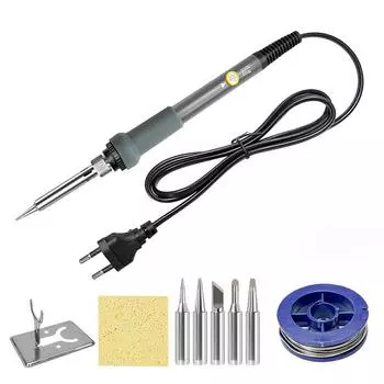 7 in 1 Set Adjustable Temperature Electric Soldering Iron 220V 60W Electric Soldering Iron Set Welding Solder Repair Tool