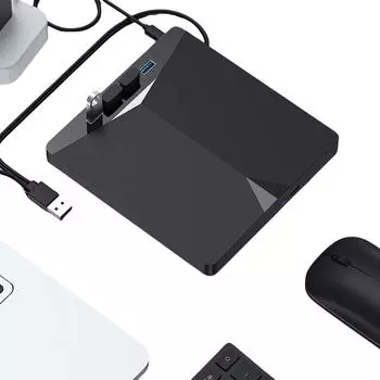 7 In 1 USB3.0 Type-C High-Speed External Mobile Drive CD DVD Burner Plug-and-Play for Windows 11/10/8/7/Linux/Mac OS чёрный