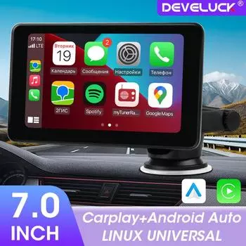 7 inch Car Radio Wireless CarPlay Android Auto Multimedia Video Player Portable Touch Screen AUX BT Universal For Kia Toyota VW
