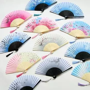 7 Inch Folding Fan Smiling Fan Chinese Style Female Japanese Style Small Cheongsam Props Antique Fan 7 inches