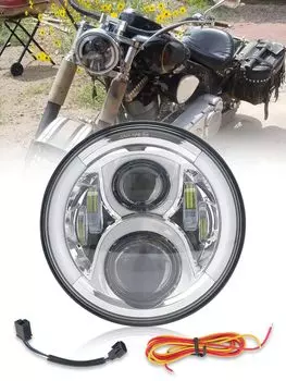 7 Inch Headlight, LED Headlight, Harley Headlight, Wrangler Headlight, 5 Modes, Squid Ring, Turn 7-inch headlight turn signal function