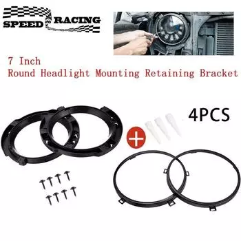 7 Inch Round Headlight Mounting Ring Retaining Bracket With Headlight Metal Rings For Jeep Wrangler JK 07-17 For LED Headlights чёрный