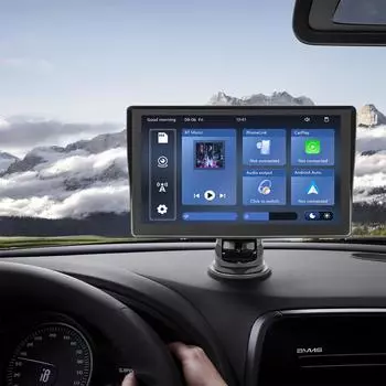 7 Inch Wireless Carplay Android Auto Multimedia Video Player HD IPS Touch Screen Sun Visor Bluetooth-Compatible for All Vehicles