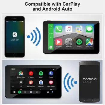 7 Inch Wireless Carplay Car Display Ultra-Clear Streaming Media Wireless Android Auto FM Transmitter Audio Roadcam App Control CHINA