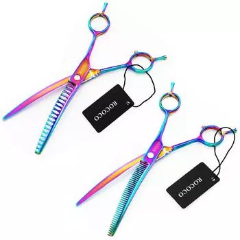 7-канальные изогнутые ножницы для домашних животных для ухода за собаками Chuer Dense, 40 зубов, инструменты для резки H, профессиональные ножницы для стрижки кошек Add Bag