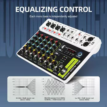 7-канальный аудиомикшер DJ усилитель звуковой пульт микшера система для конференц-залов