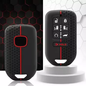 7-кнопочный силиконовый чехол для автомобильного брелока, защитный чехол, резиновый держатель для Honda Odyssey 2021 2022 2023, дистанционный брелок чёрный