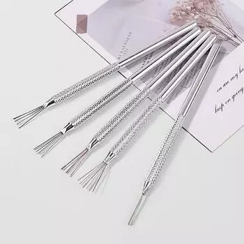 7-контактная полосатая кисть для дизайна ногтей, 3D советы, маникюр, ультратонкая ручка для рисования линий, кисти для УФ-геля, инструменты для рисования