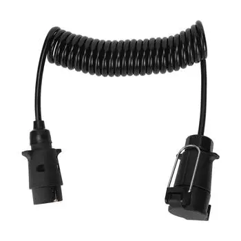 7-контактная вилка для прицепа с пружинным удлинителем длиной 98,4 дюйма, адаптер для проводки 12 В, аксессуар для разъема