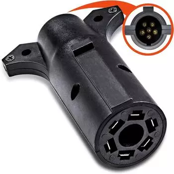7-контактный плоский к 6-контактному круглому адаптеру для прицепа для дома на колесах, кемпера, буксировочный провод, штекер