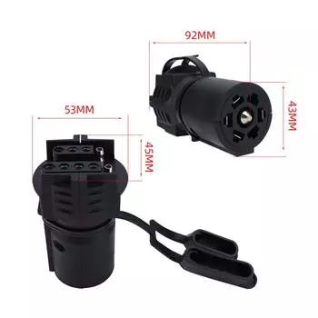 7-контактный штекер с плоскими контактами на 4-контактный и 5-контактный плоский адаптер для прицепа для автодома, эвакуатора