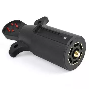 7-контактный тестер цепи проводки RV, штекер разъема со светодиодной индикацией для сцепного устройства прицепа, круглый