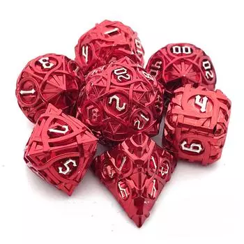 7-кубовые кости DND, Blood Hunter, красные светящиеся кости для D&D, многогранные кости D и D для Dungeons and Dragons Gift красный