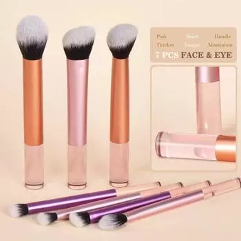 7 long aluminum tube makeup brush set Rt Blush Brush Loose Powder makeup tools