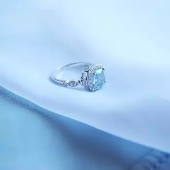 7 мм небесно-голубые кубические цирконии роскошные обручальные кольца для женщин 925 стерлингового серебра модные ювелирные кольца 5 небесно-голубой