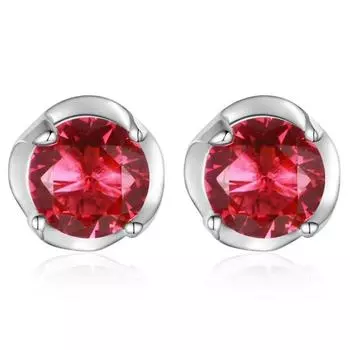7 мм Vvs1 рубин сапфир граненый драгоценный камень серьги-гвоздики для женщин подарок на годовщину ювелирные изделия из стерлингового серебра 925 пробы