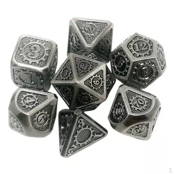 7 многогранных многогранных цинковых сплавов для настольных игр DnD D&D Pathfinder 16
