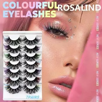 7 пар цветных ресниц, накладные ресницы, инструменты для макияжа, натуральные густые объемные ресницы, красивые пушистые ресницы