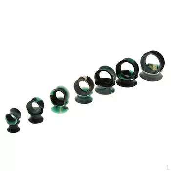 7 пар цветов, ушные манометры, ювелирные изделия для тела, силиконовые двойные расширяющиеся туннели, 5, 8-20 мм