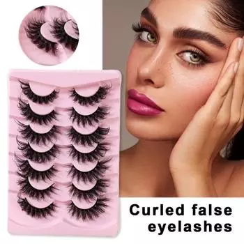 7 пар/компл. накладные ресницы естественный вид 3D тонкие вьющиеся пушистые грязные волосы из искусственной норки многоразовые женские накладные ресницы инструменты для макияжа для вечеринки чёрный