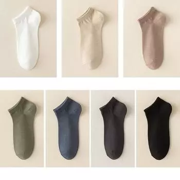 7 пар мужских хлопковых носков Harajuku Street, дышащие спортивные носки до щиколотки, нескользящие короткие носки для спортзала и повседневной носки One Size