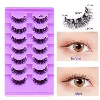 7 пар накладных ресниц 3D-эффект косплей разнообразные стили фантастический естественный вид ресниц для женщин E