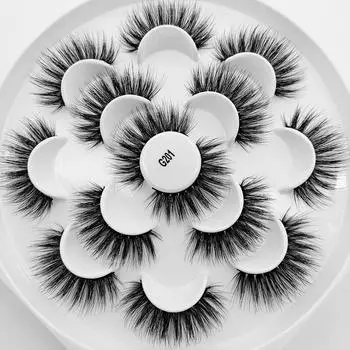 7 пар натуральных длинных норковых ресниц без жестокости, 3d накладные ресницы для наращивания макияжа, искусственные ресницы из искусственной норки G201