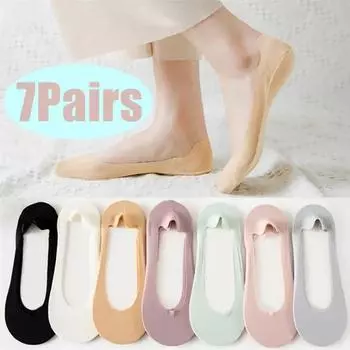 7 пар носков-невидимок, носков-лодочек, ультратонкие носки с тонкой подкладкой, невидимые потайные носки, женские чулки и чулочно-носочные изделия