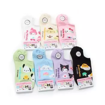 (7 пар) Официально лицензированные носки Sanrio Hello kitty my melody cinnamoroll DJ17 M
