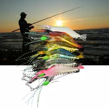 7 шт. приманок для ловли креветок в соленой воде, искусственные приманки, силиконовые мягкие приманки для креветок для пресной и соленой воды, прочные