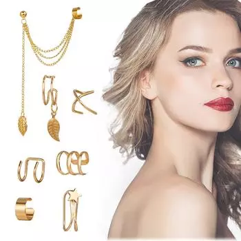 Набор зажимов для ушей из 7 предметов. Зажим для хрящей на серьгах. Зажим для ушей из нержавеющей стали. золотой