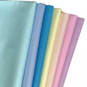 7 Pieces Fabric Plain Cotton Soft Patchwork Fabric 7 Color Set for Crafts 56 x 46cm