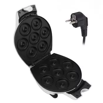 7 пончиков Мини-машина для приготовления пончиков 750 Вт Двусторонняя машина для быстрого нагрева с антипригарным покрытием L