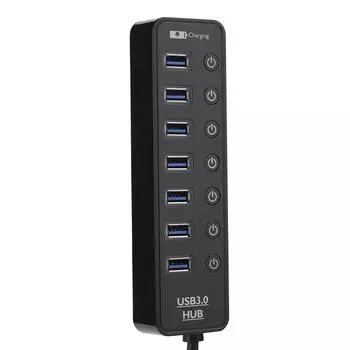 7-портовый USB 3.0 концентратор с выключателем Smart 2A быстрая зарядка разветвитель док-станция ПК аксессуар
